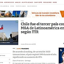 Chile fue el tercer pas con mayor M&A de Latinoamrica en 2021, segn TTR